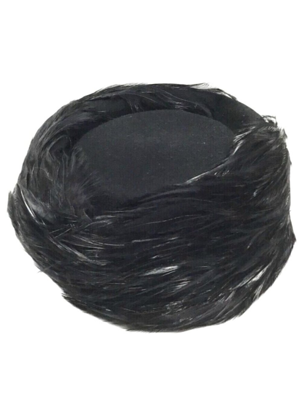 Joe Bill Miller Michael Howard Vintage Round Wool Black Feather Toque Hat